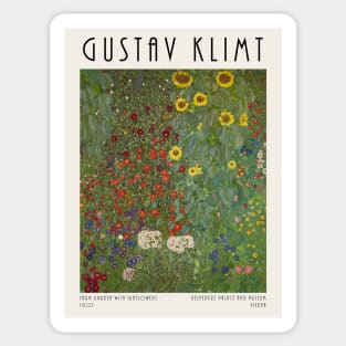 Gustav Klimt - Farm Garden With Sunflowers (1907) Sticker